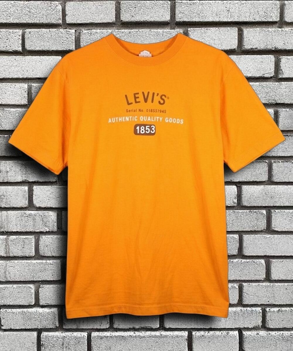 Vintage Levi's Red Tab Graphic T-Shirt Men's L Yellow Orange Authentic 1853